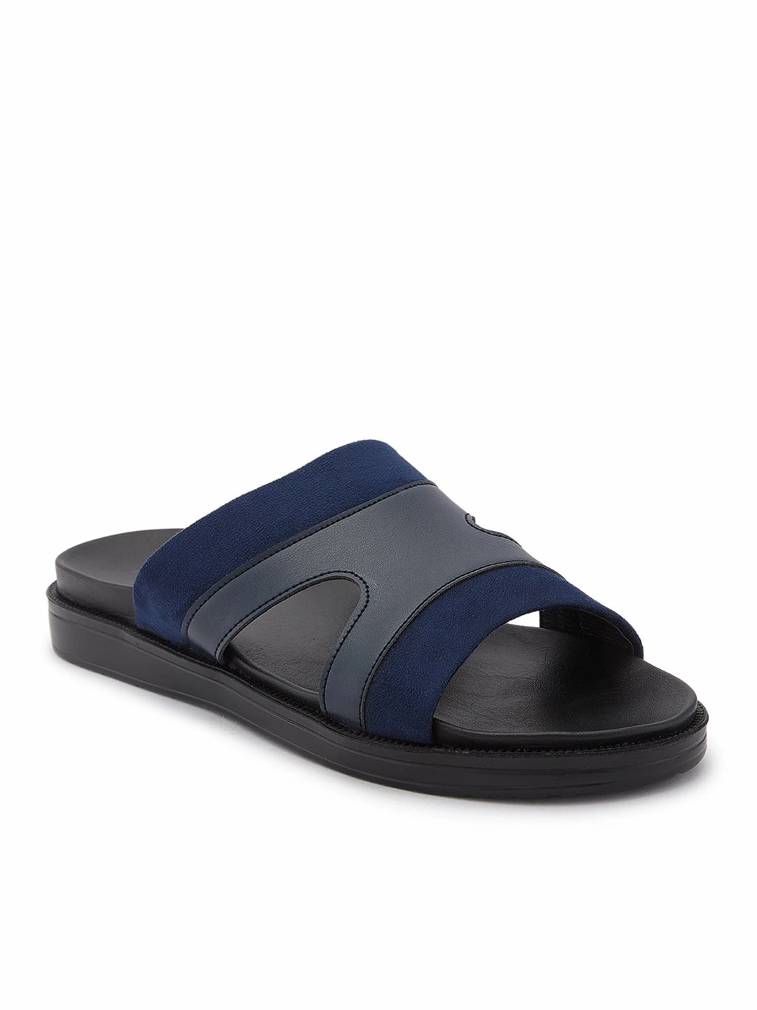 Sandals With Sock Regal Blue Men Smart Casual Suede Combo Sandals