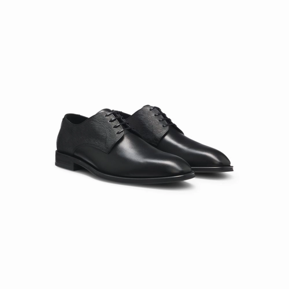 Plain and structured Derby shoes in leather Ladies Soft Lace Up Shoes