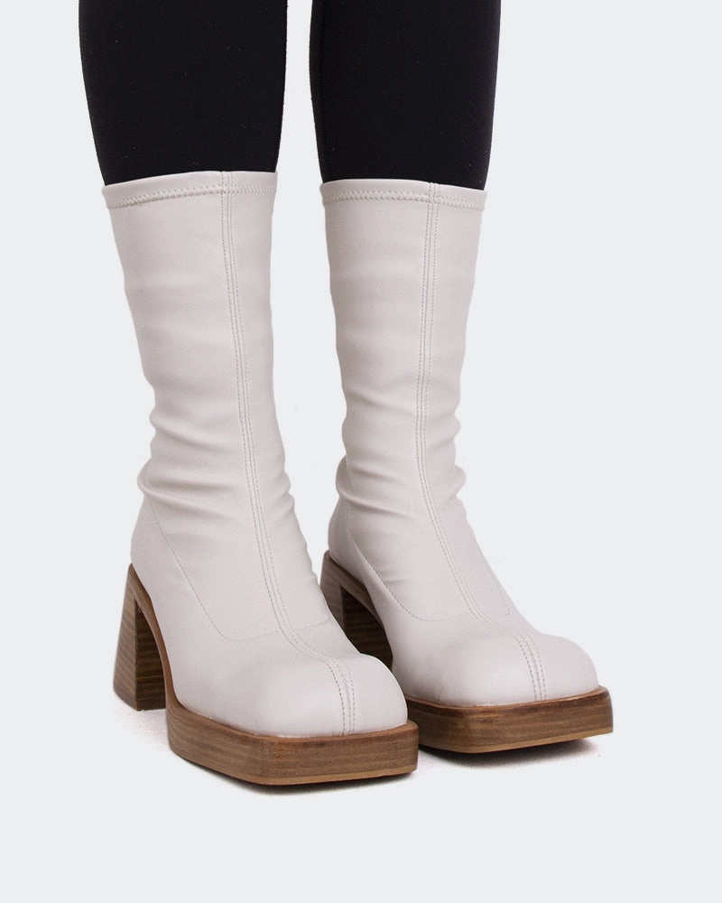 Vegan 2976 Chelsea Boots Bordon Off White Stretch