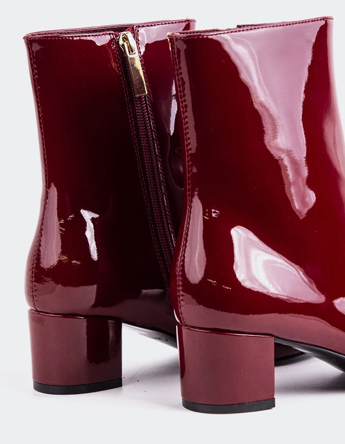 Tenby Burgundy Patent Atv Boots