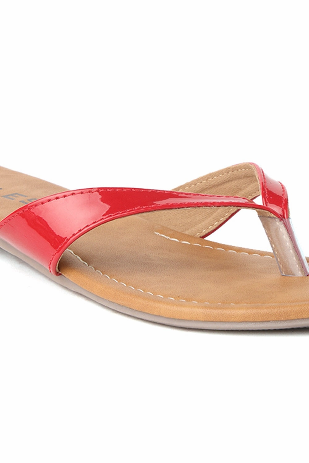 SOLES Bold Red Flat Sandals Sandals Curaco