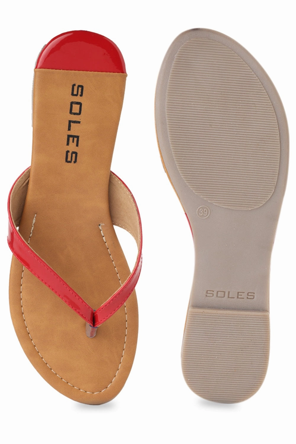 SOLES Bold Red Flat Sandals Donald Pliner Sandals