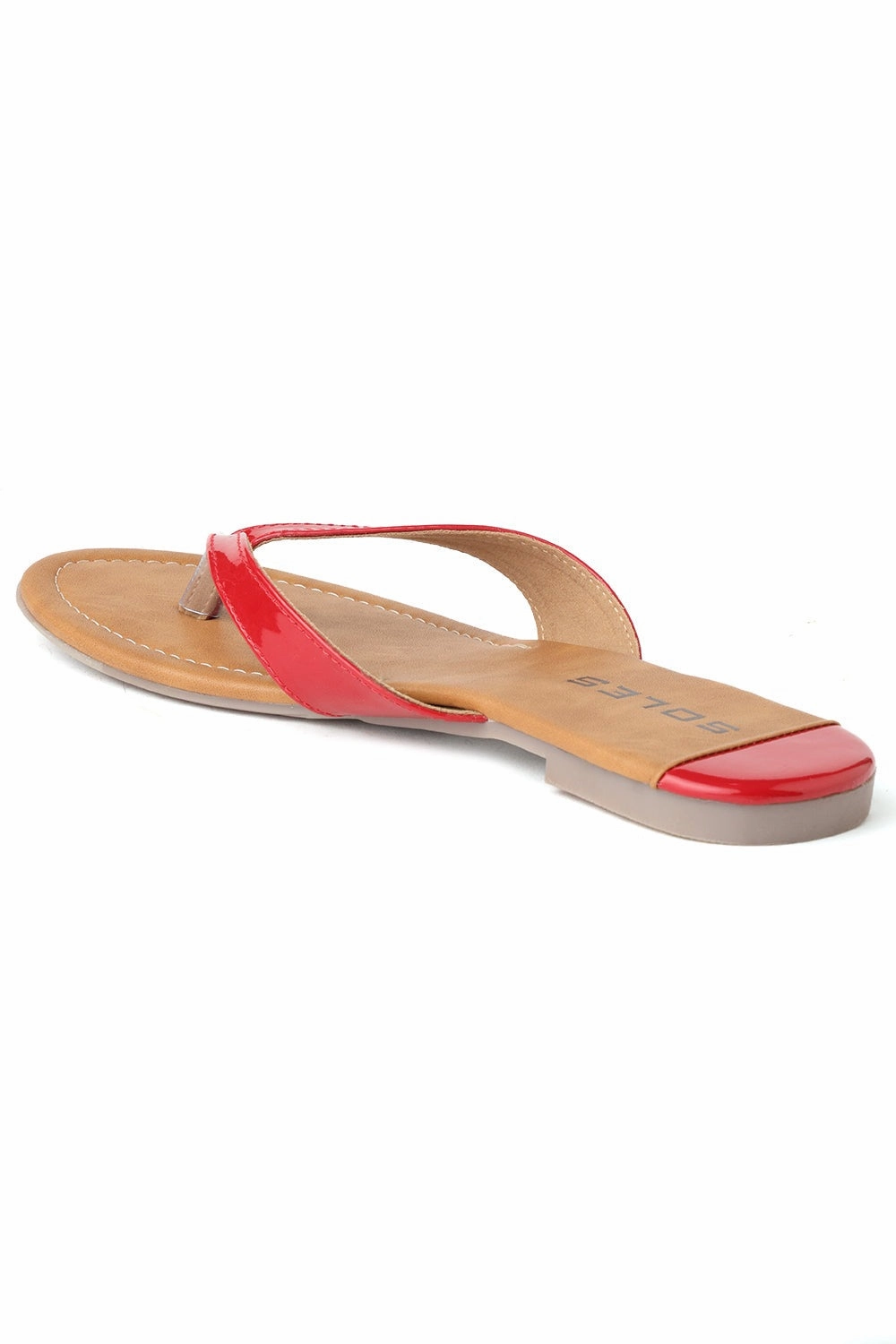 SOLES Bold Red Flat Sandals Cloudstepper Sandals