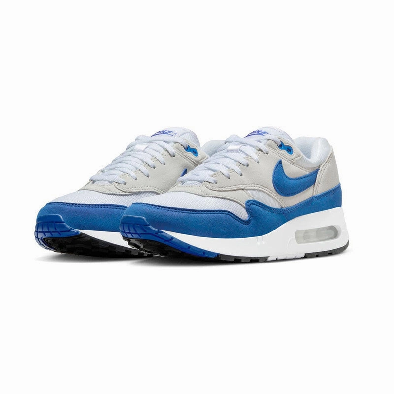 WOMENS NIKE AIR MAX 1 86 PREMIUM-WHITE/ROYAL BLUE-DO9844-101 Nike Preschool Court Borough Mid Shoes