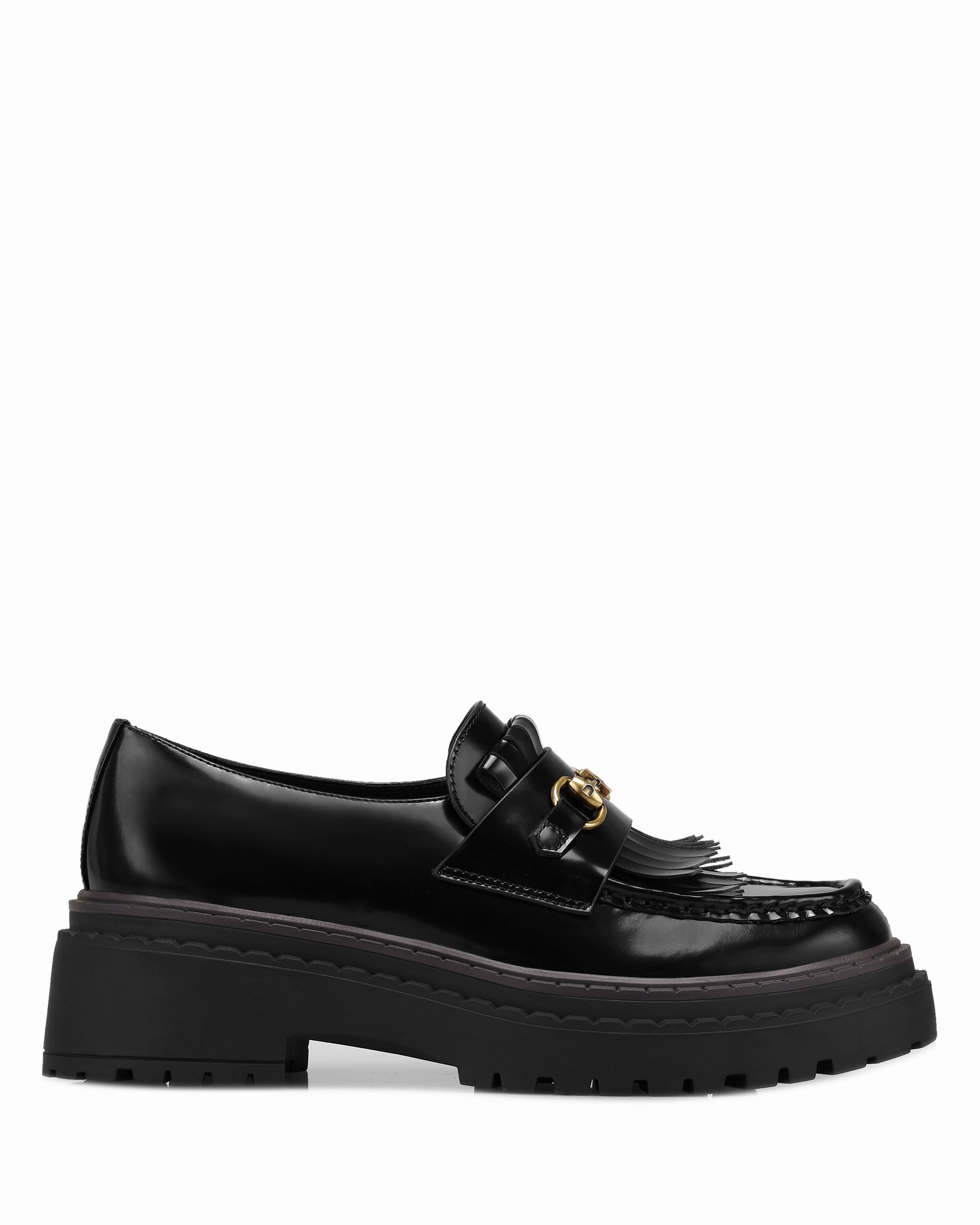 Calf Hair Loafers Perry Black Leather