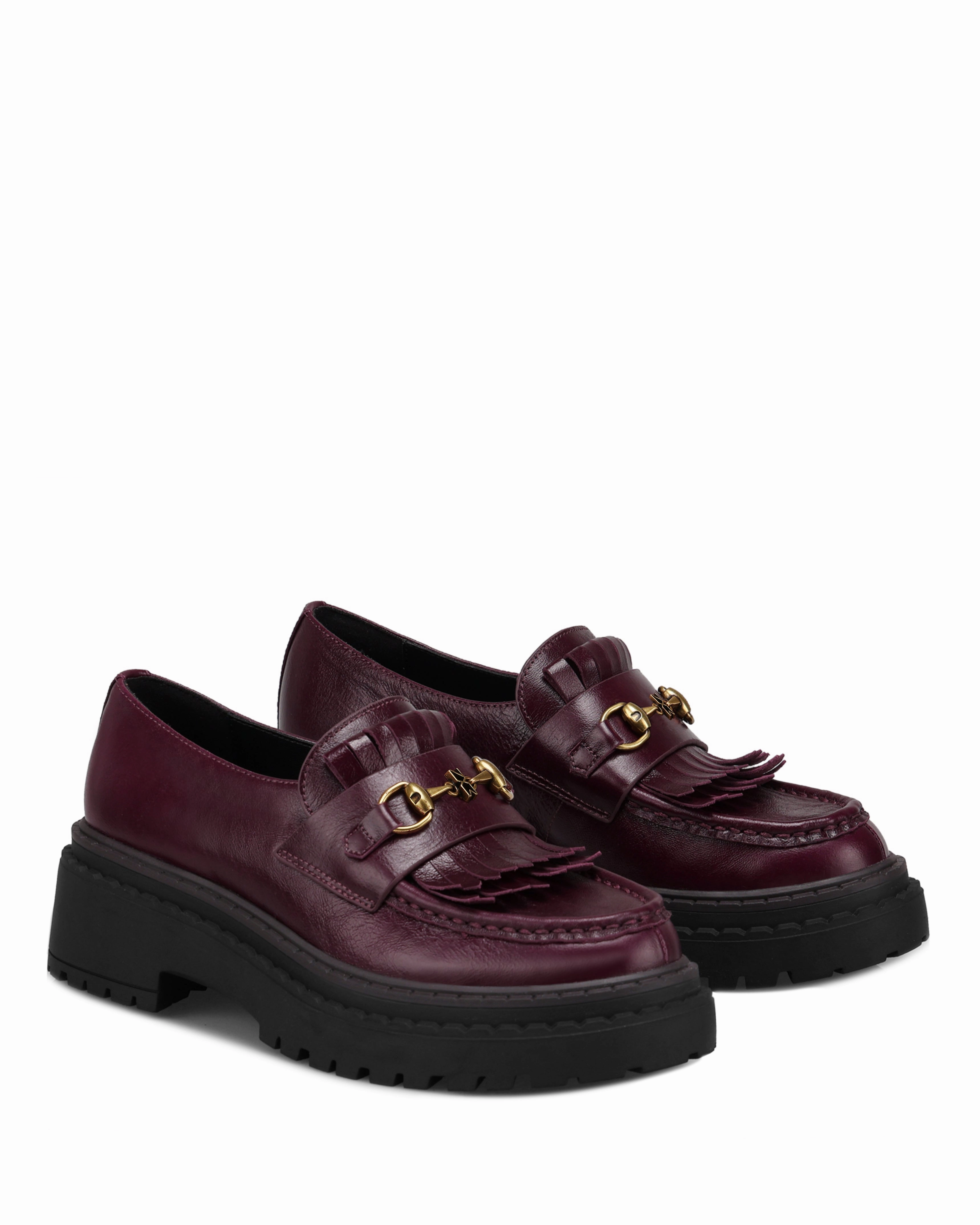 Loafers Streetwear Perry Burgundy Leather