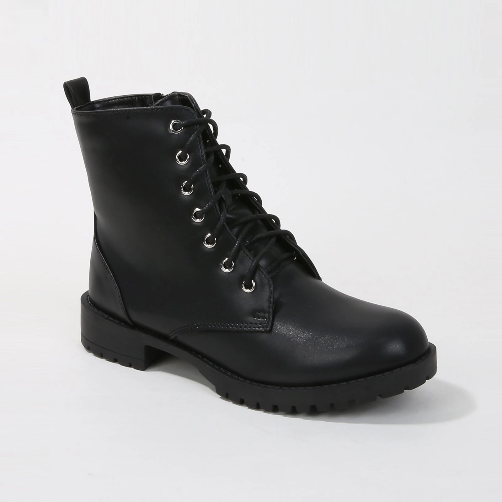 Phillina Lace-Up Rugged Sole Combat Boots Military Style Combat Boots