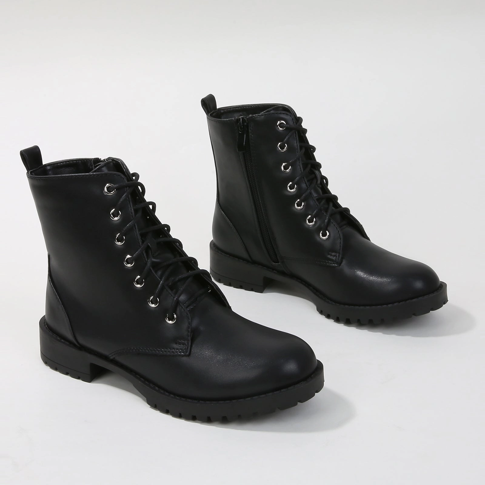 Phillina Lace-Up Rugged Sole Combat Boots Combat Boots Outfit Winter