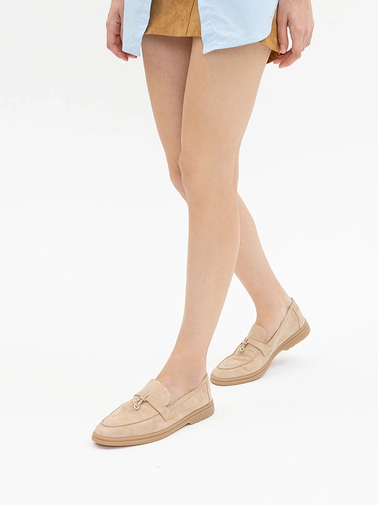 Phoenix Knot Detail Suede Loafers Boston Loafers