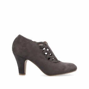 PIPER CONE HEELED BOOTIES IN FAUX SUEDE Oxford Heels
