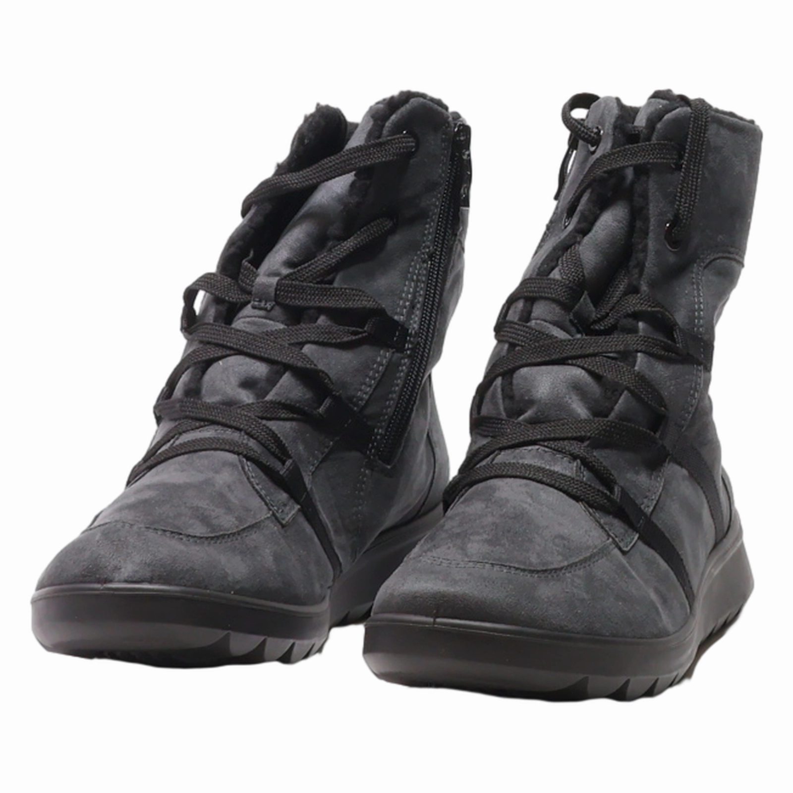 ARA Snow Boots Black Suede Womens UK 9 Ll Bean Wedge Snow Boot