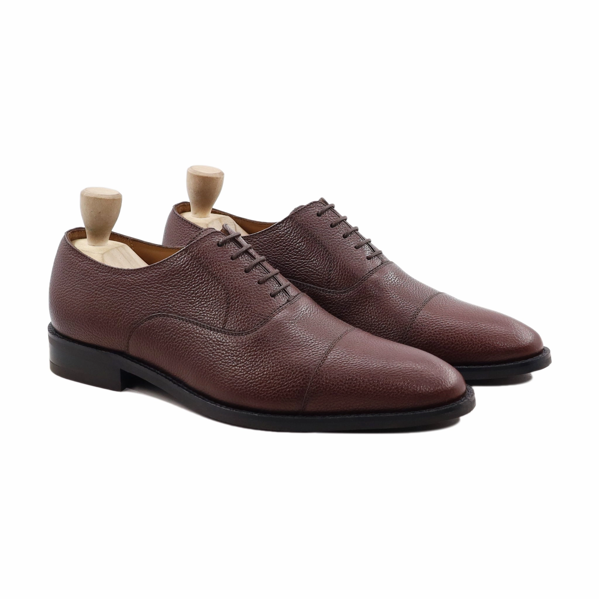 Plock - Men's Oxblood Pebble Grain Leather Oxford Shoe Oxfords Leather
