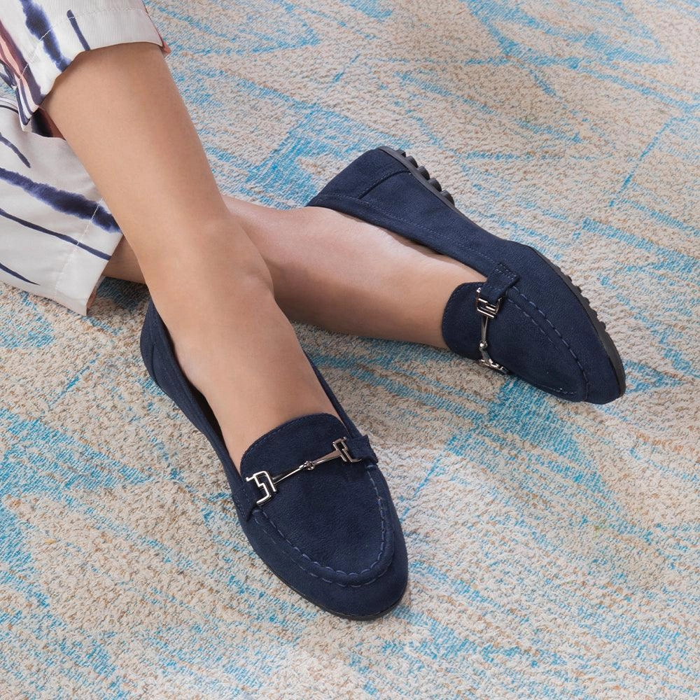 The Angelus Blue Women's Dress Loafers Tresmode Casual Loafers Leather