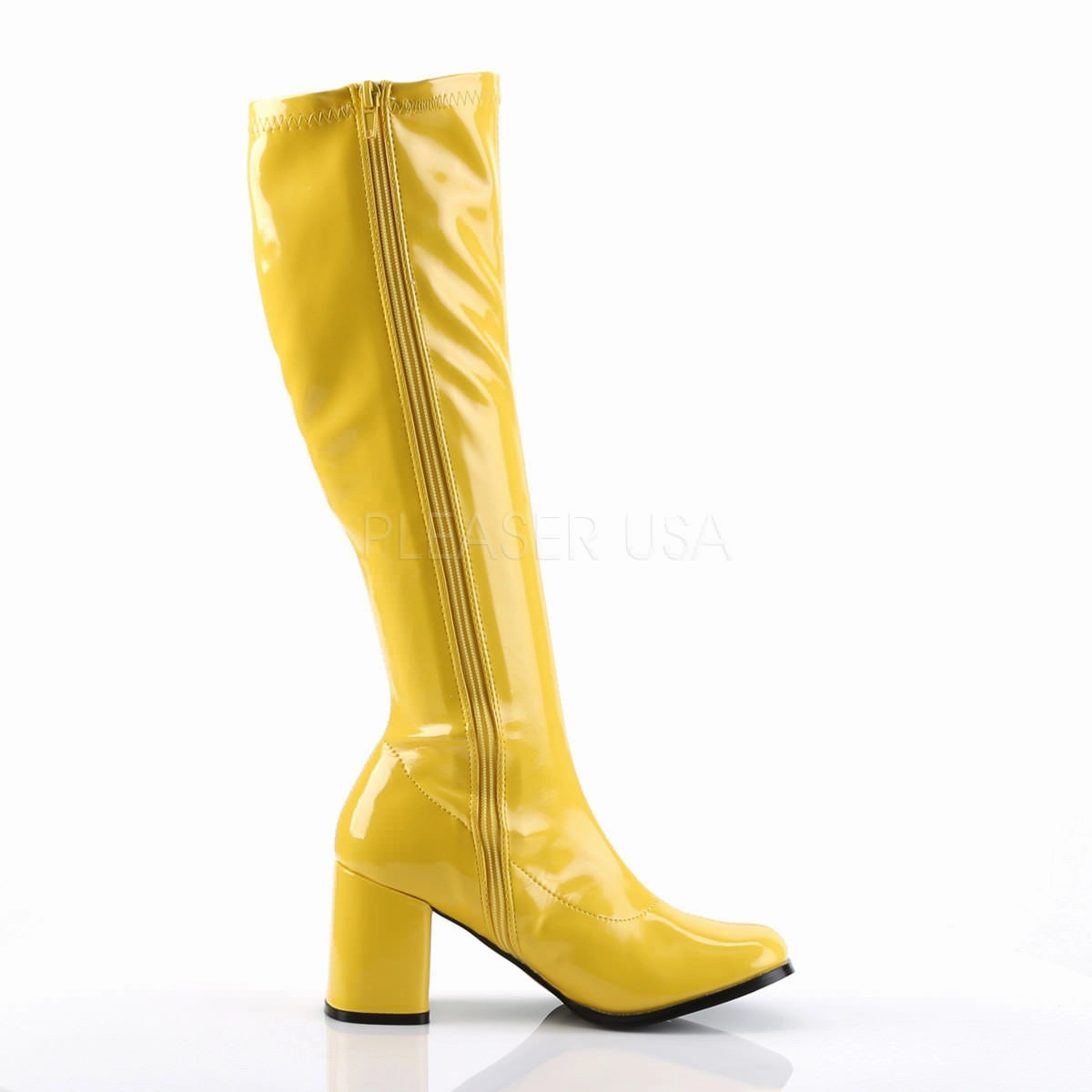 Kaydin Knee High Boot 3 Inch Heel GOGO-300 Yellow Pat