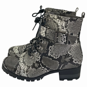 Boots Combat By Just Fab In Animal Print, Size:8.5 Fleece Combat Boots