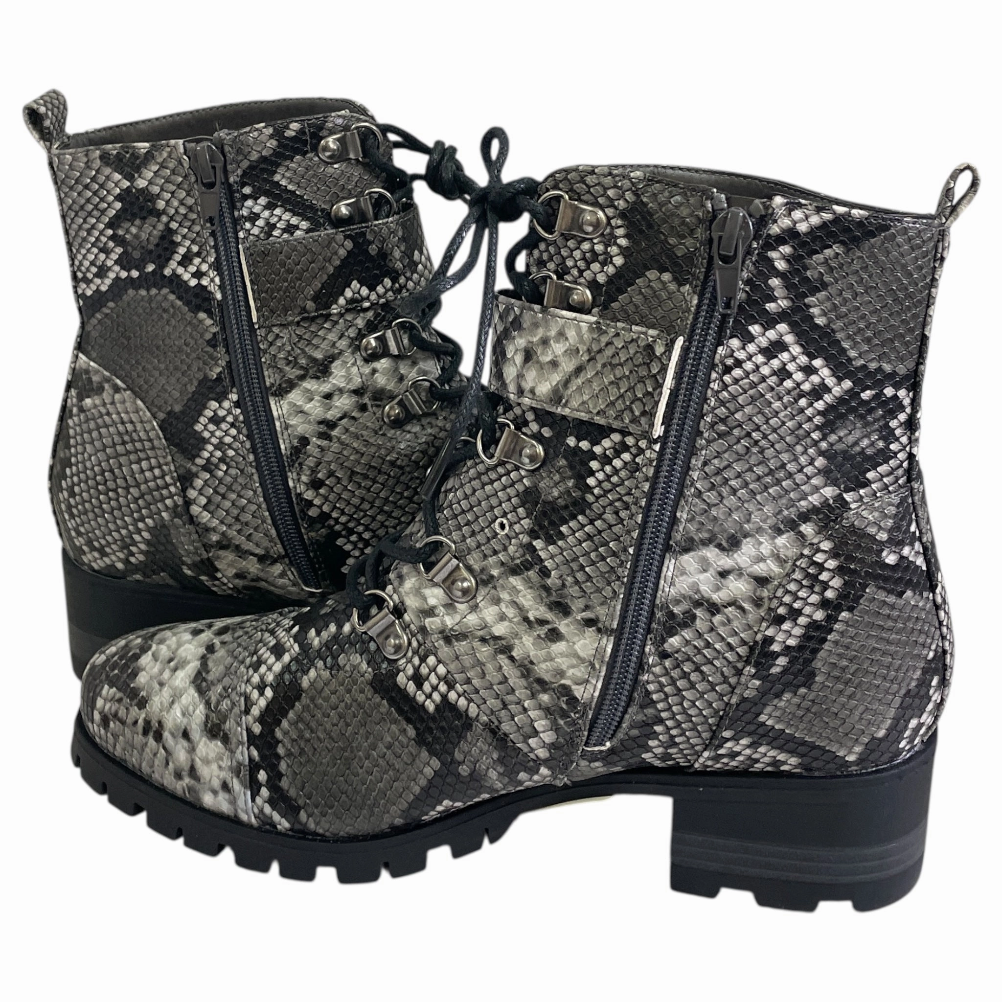 Boots Combat By Just Fab In Animal Print, Size:8.5 Prada Combat Boots