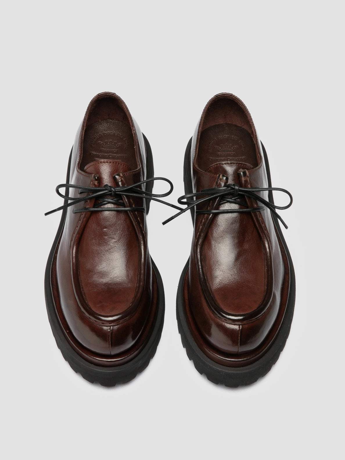 WISAL DD 125 - Burgundy Leather Derby Shoes Lace Up Fashion Shoes