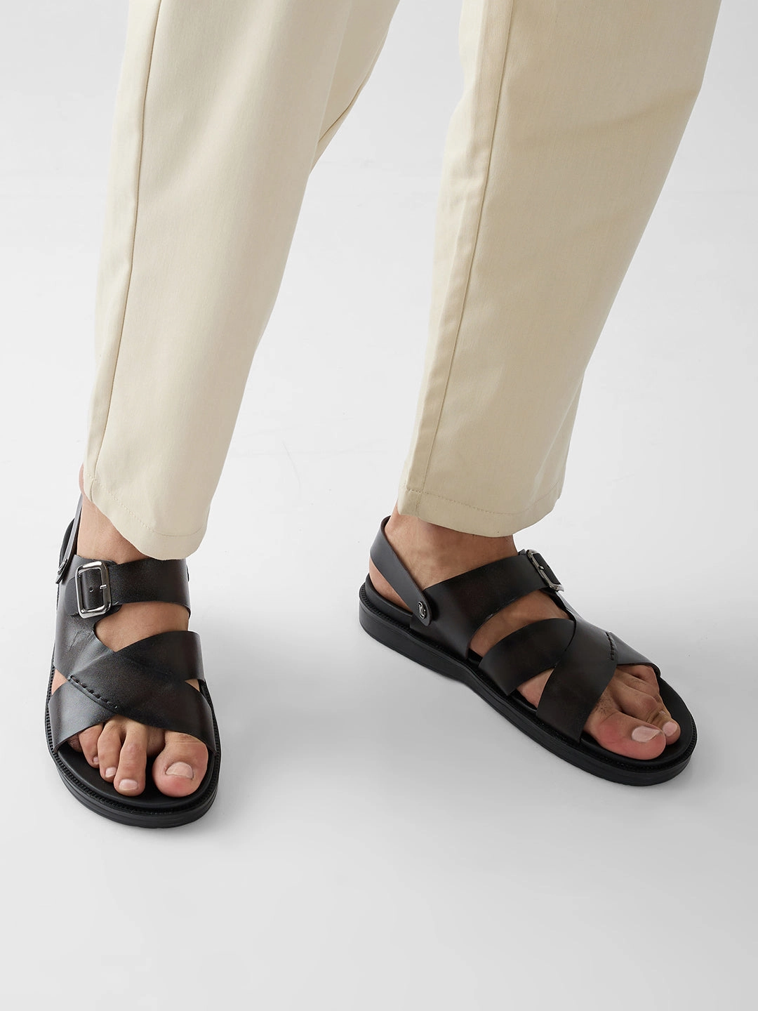 Free Spirit Sandals Regal Brown Men Smart Casual Leather Sandals