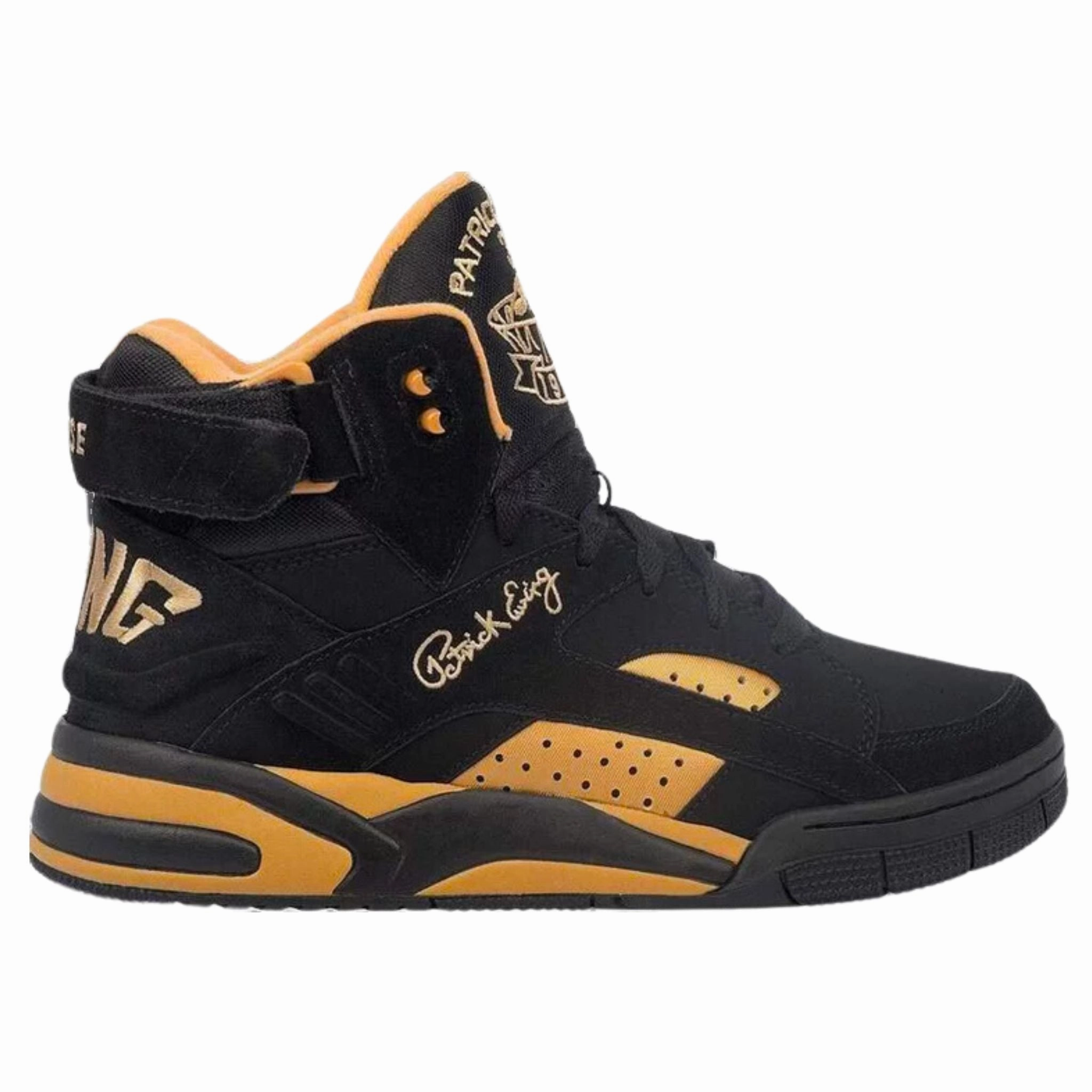 Patrick Ewing Athletics Men's 1BM00143-040 ECLIPSE Black Gold Basketball Shoes Spawn Basketball Shoes