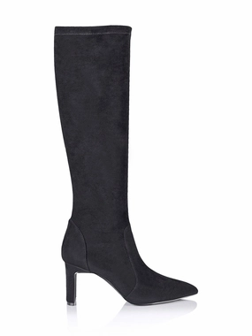 Evangee Knee High Boot Bradley Knee High Boots - Black Stretch Micro