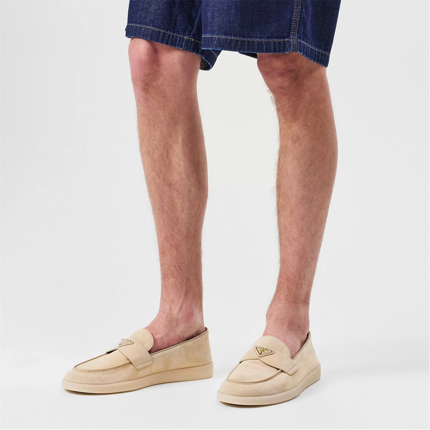 PRADA  Suede Loafers Deserto Ostrich Leather Loafers