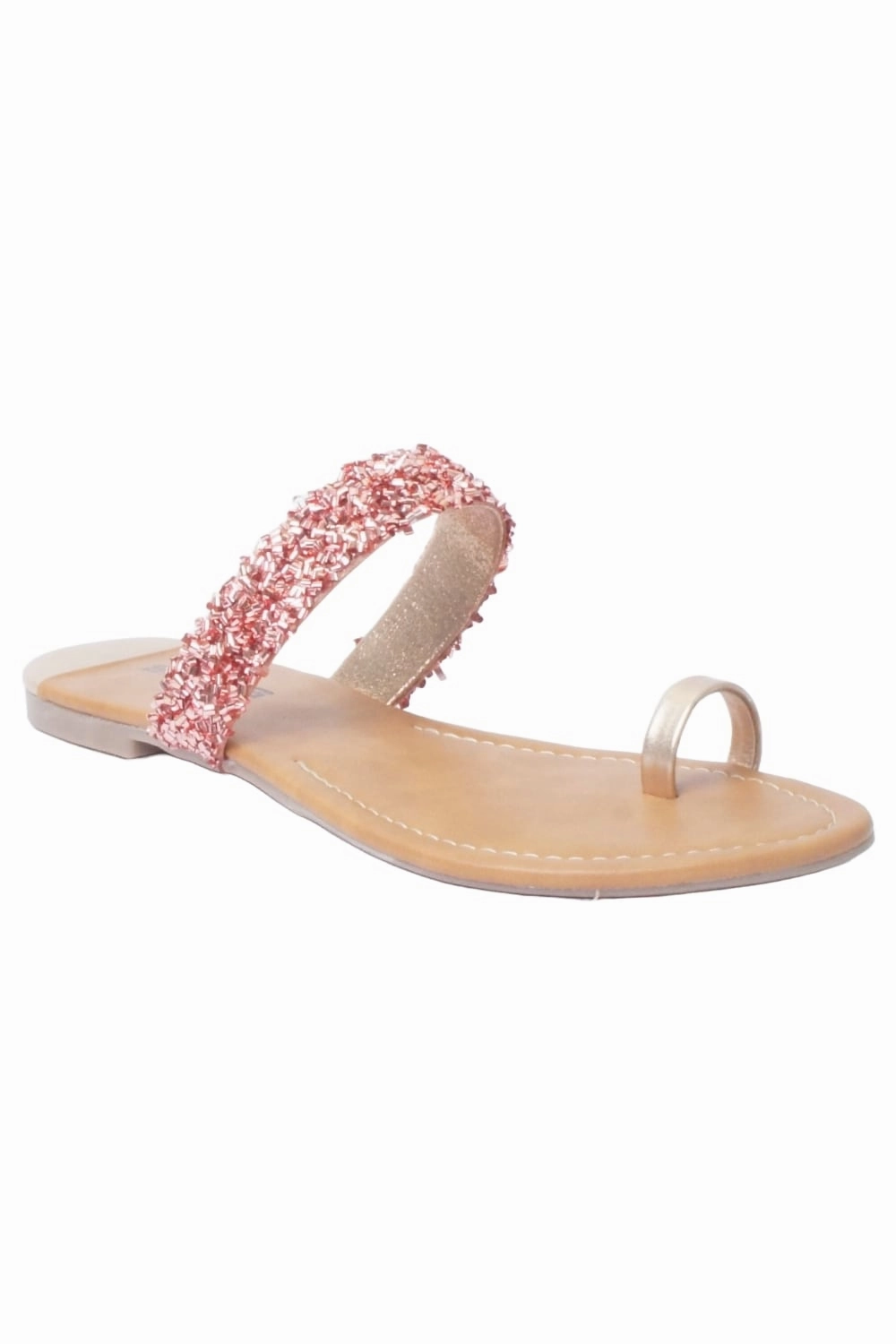 SOLES Rose Gold Flat Sandals Cobian Sandals