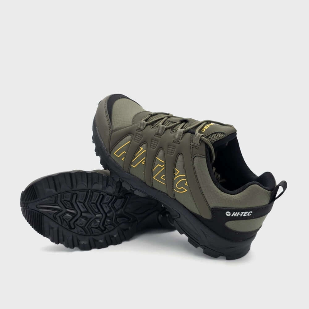 Hi-Tec Mens Warrior Outdoor Shoes Olive Dynasoft Nitrel V5 Trail Running Shoe