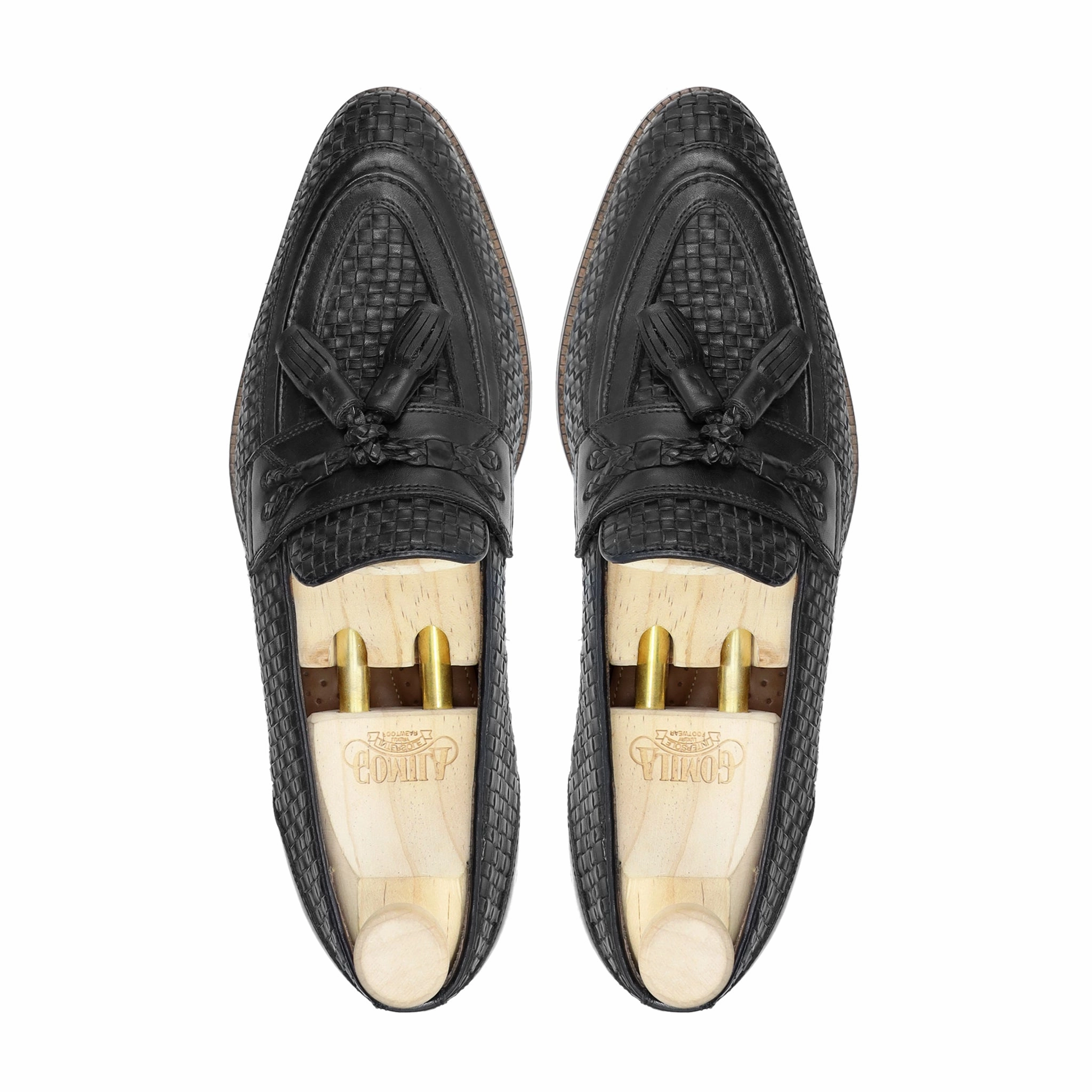 Loafers Amazon Mosta - Men's Black Hand Woven Calf Leather Loafer