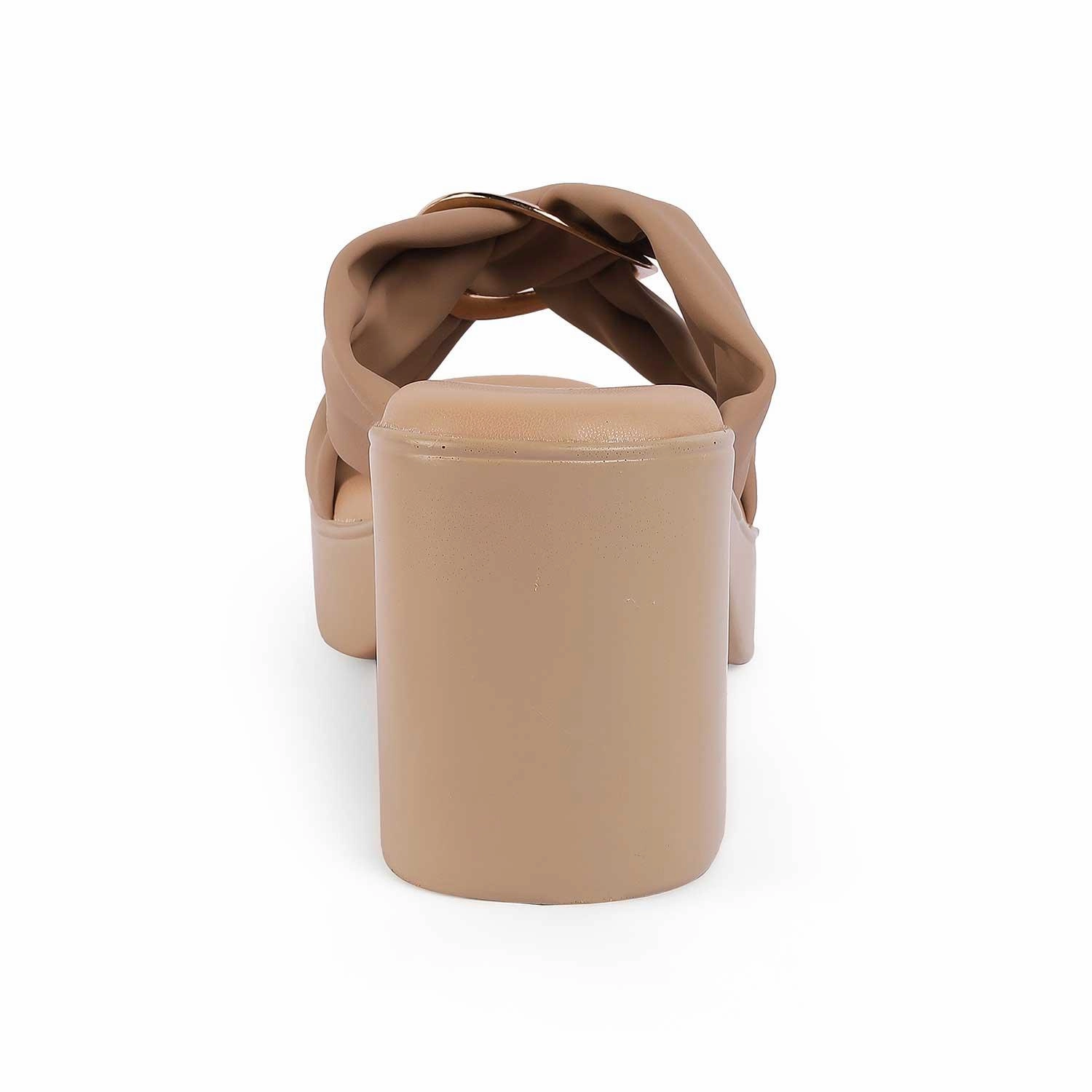 Tresmode Molin Beige Women's Dress Block Heel Sandals Japanese Sandals