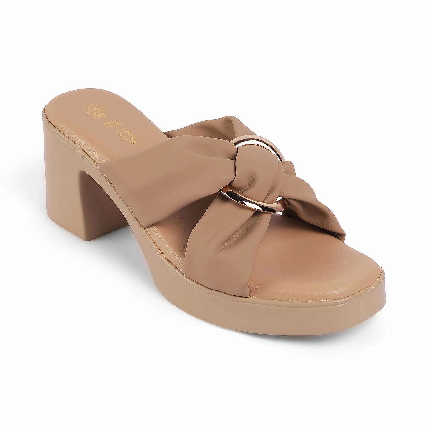 Tresmode Molin Beige Women's Dress Block Heel Sandals Sandals Stores