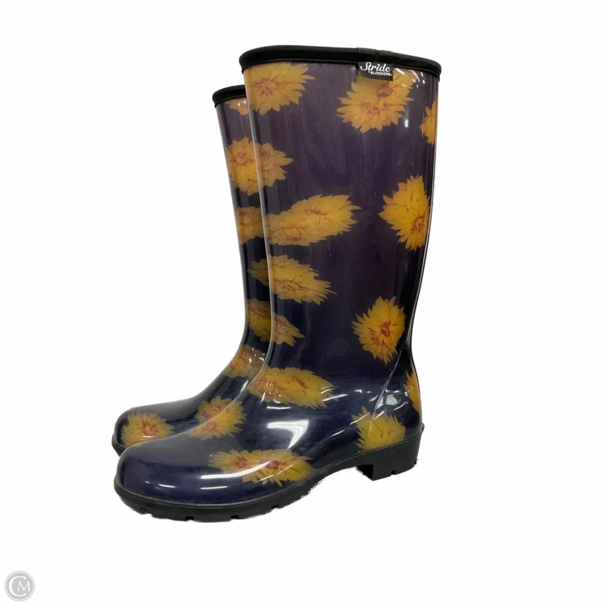 Boots Rain By Clothes Mentor In Floral Print, Size: 10 Rain And Snow Boot