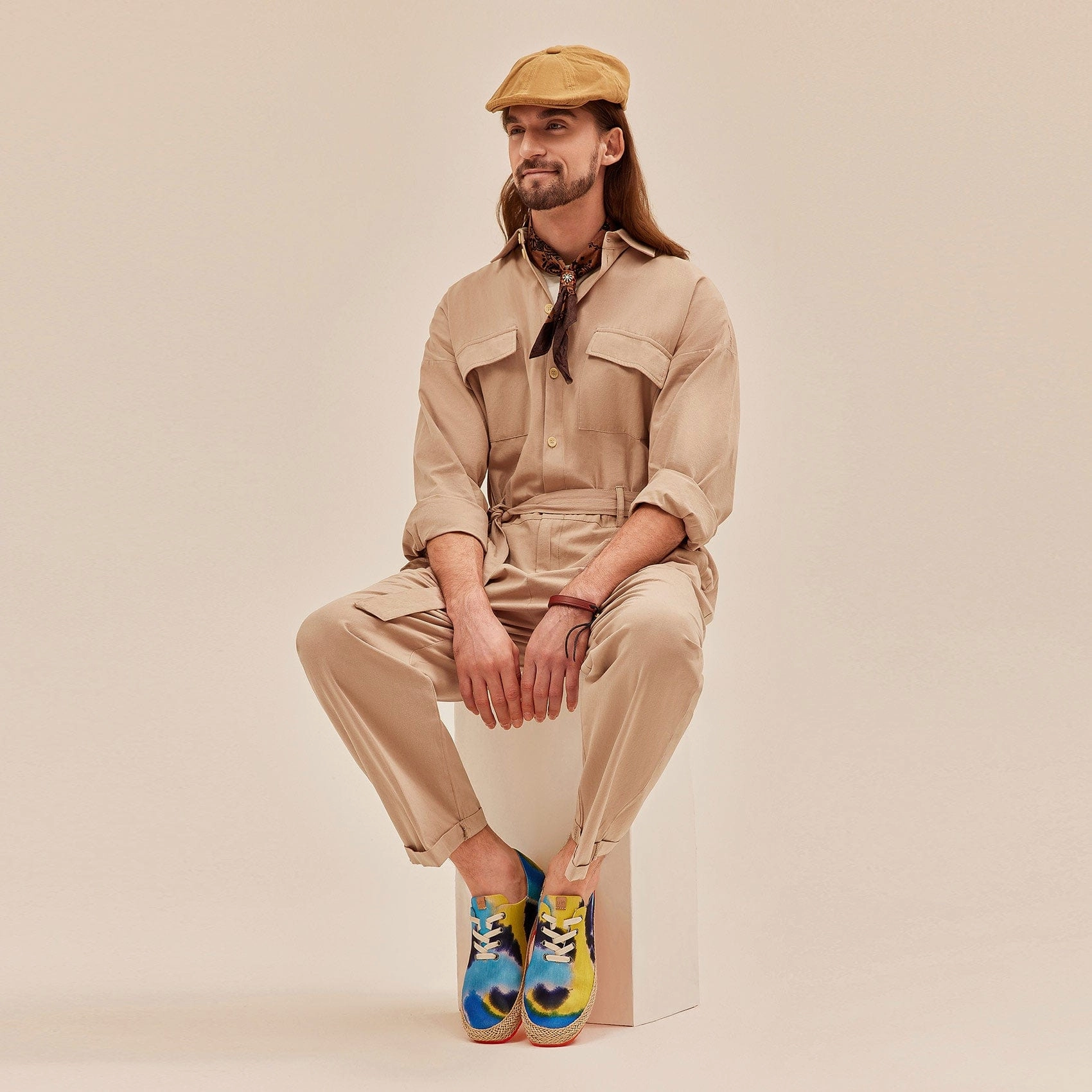 Brushstrokes Waves Formentera I Men Gucci Leather Platform Espadrille