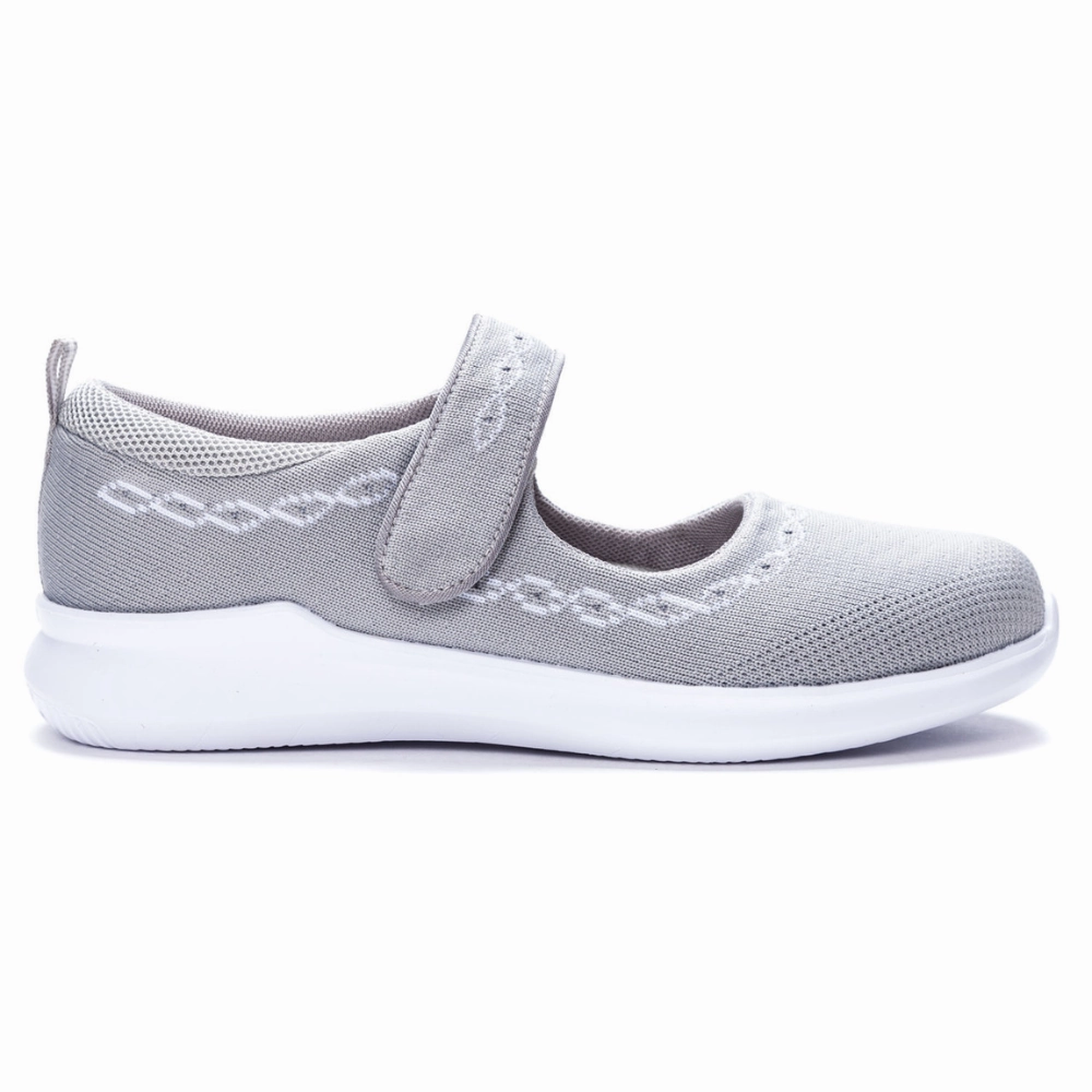 Zinc Shoes Mary Janes Propet TravelBound Light Grey Mary Jane (Women's)