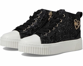 Michael Kors Skate Split Sneakers Girls  Black Glitter Platform Shoes KHD2320 Sneakers Roller