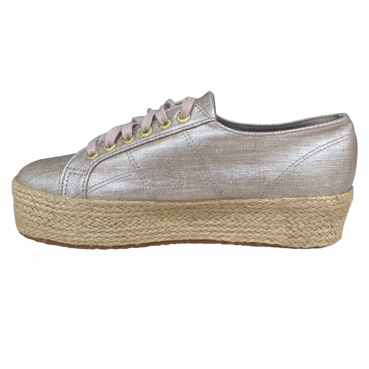 Sneakers Shoes Made In Usa Superga scarpa sneakers da donna con zeppa 2790 Lino ROPE S00BND0 238 beige