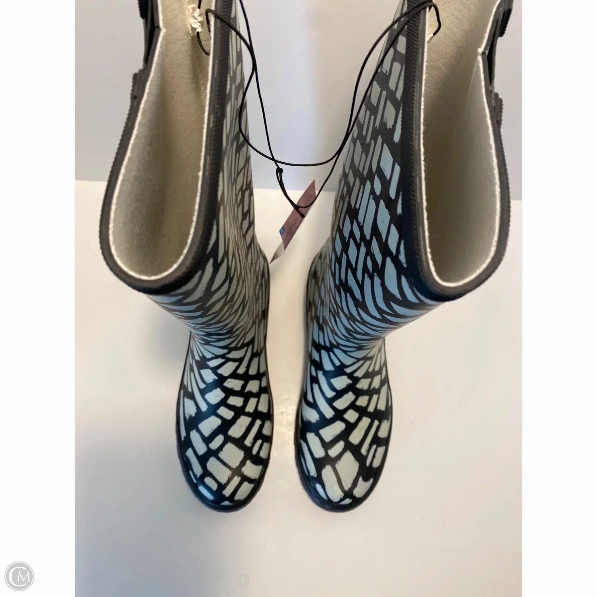 Boots Rain By Serra In Black & White, Size: 8 Raining Boots