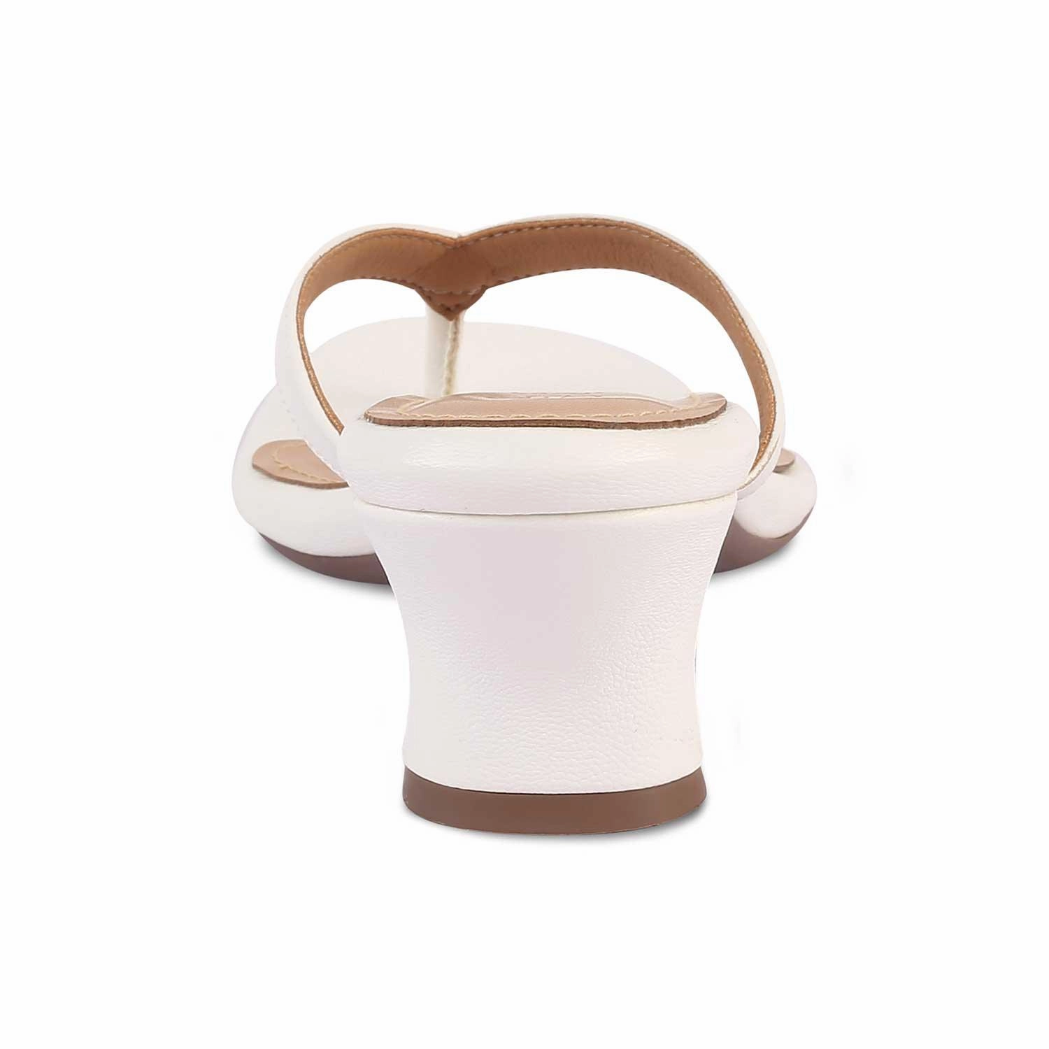 The Puglia White Women's Dress Heel Sandals Tresmode Walkable Sandals