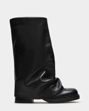 BENTON BLACK LEATHER Boots With No Heel