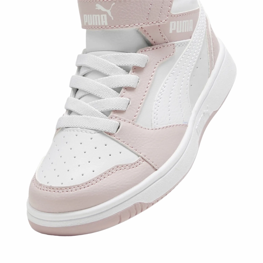 Sneakers To Wear With Dress Pants Puma scarpa alta da ragazzi con laccio e strappo Rebound V6 393832-20 bianco-malva