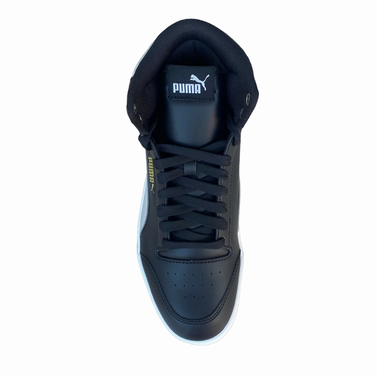 Sneakers To Wear With Jeans Puma scarpa sneakers alta da uomo Shuffle Mid 380748-02 nero-grigio-oro