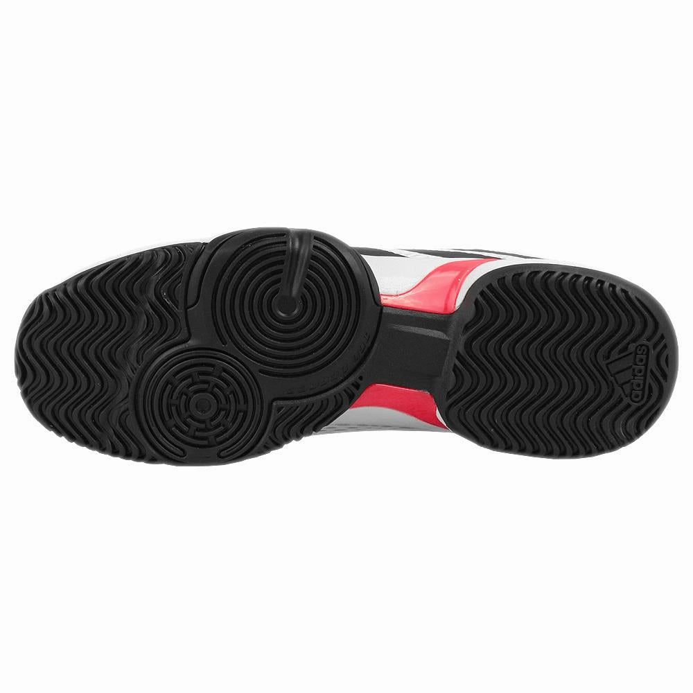 adidas Junior Barricade K - Cloud White/Core Black Glitter High Top Tennis Shoes