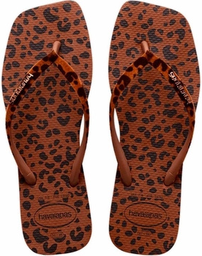 HAVAIANAS SLIM SQUARE VELVET - RUST Team Flip Flops
