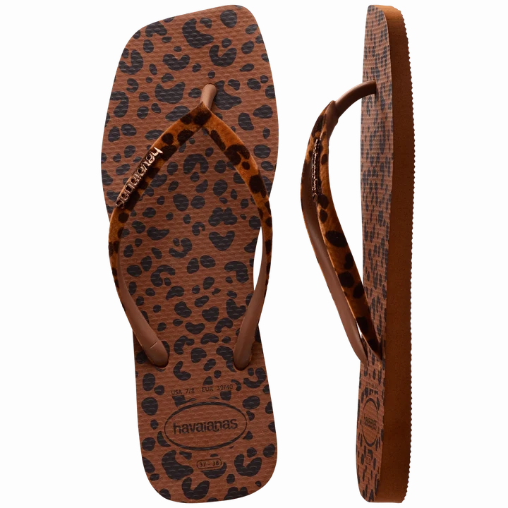 HAVAIANAS SLIM SQUARE VELVET - RUST Flip Flops For Flat Feet