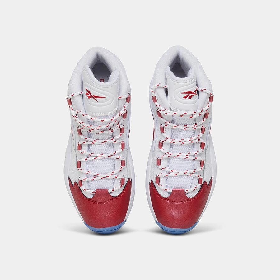 Question Mid White/Vector Red/White Basketball Shoes Sneaker