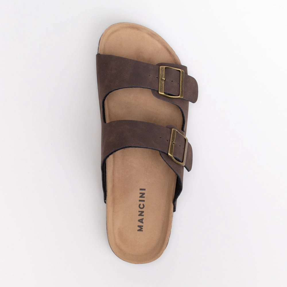 Satin Sandals Buckle Mule Footbed