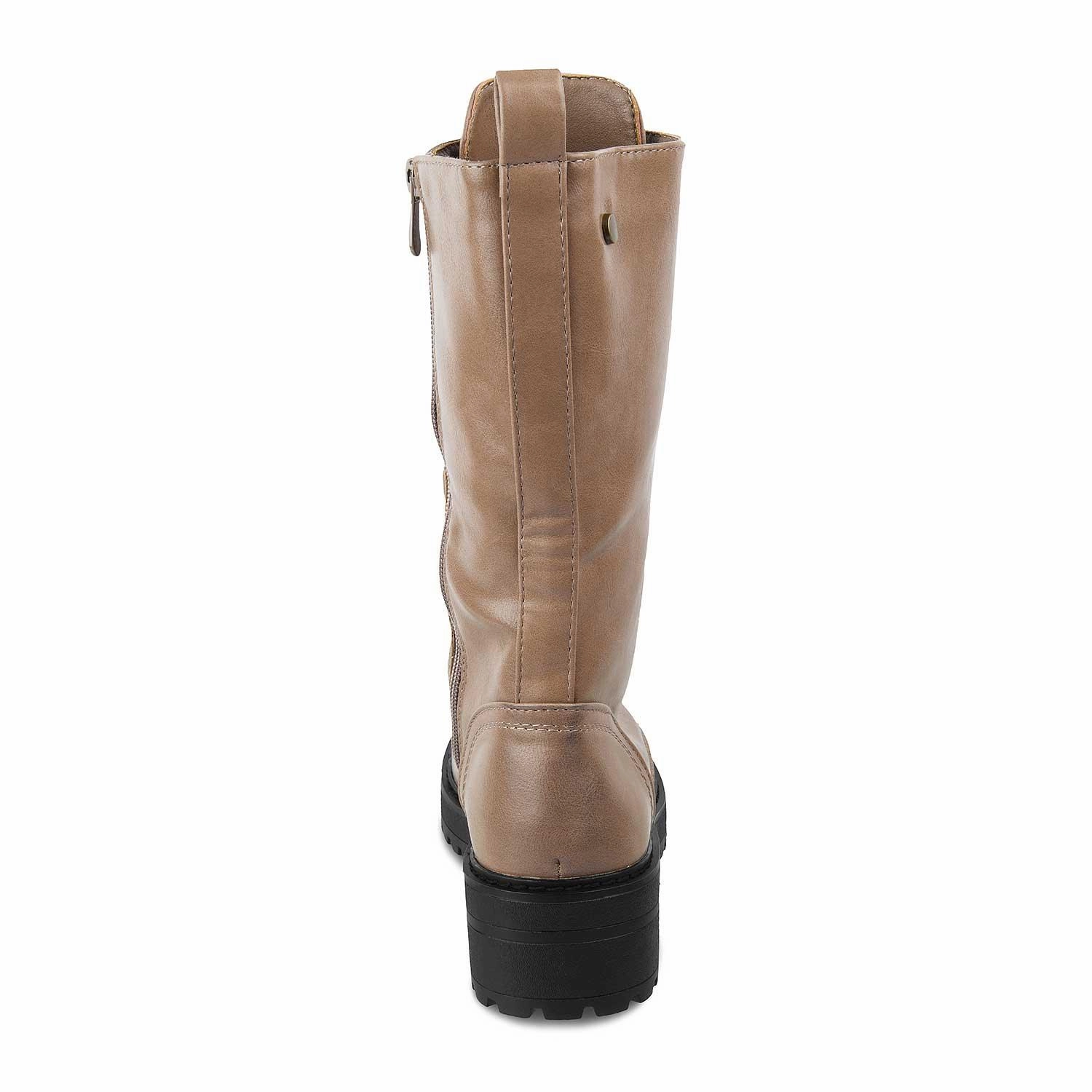 Boots Made In The Usa The White Tan Women's Knee-length Boots Tresmode