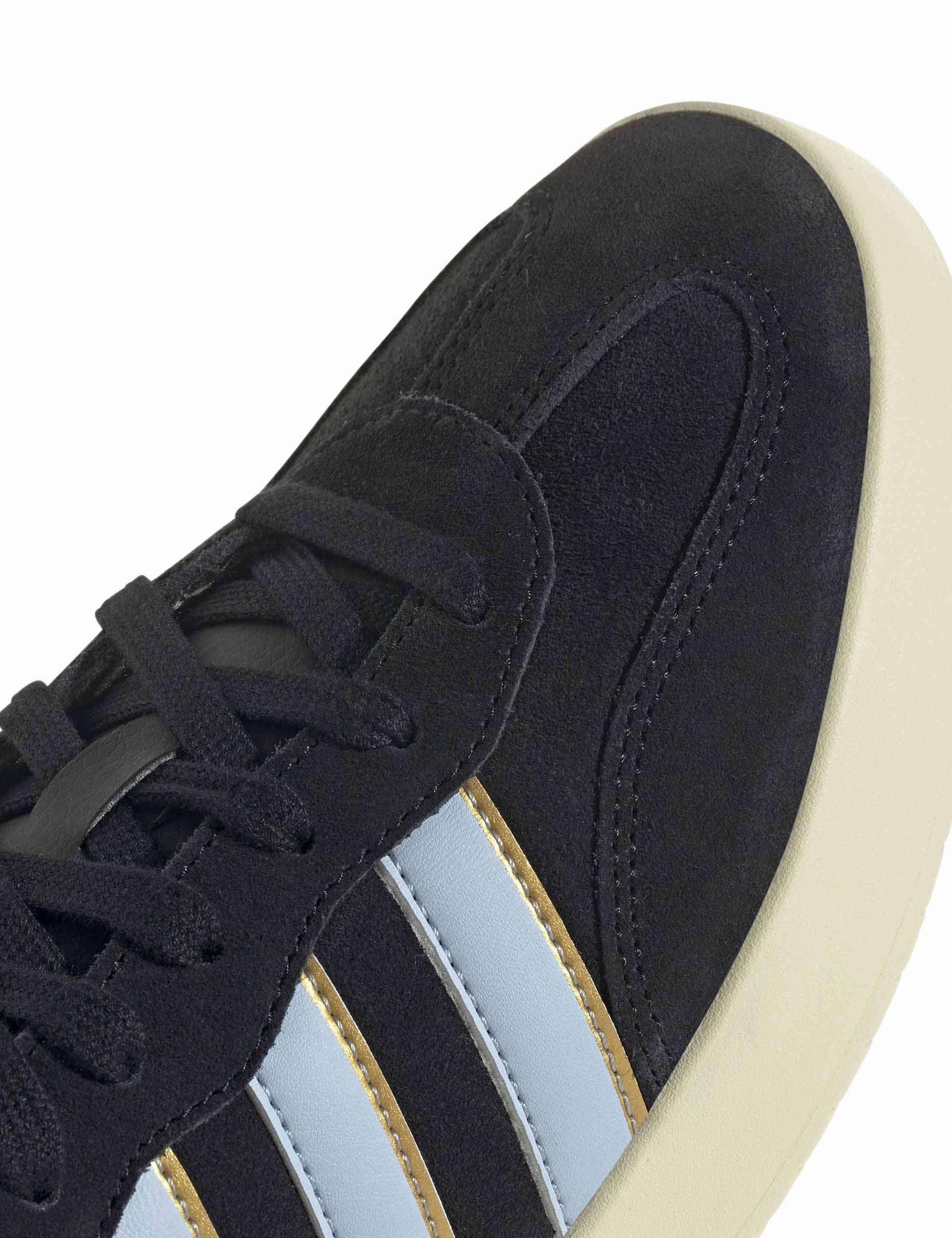 Barreda Shoes - Core Black/Wonder Blue/Gold Metallic High Top Converse Tennis Shoes