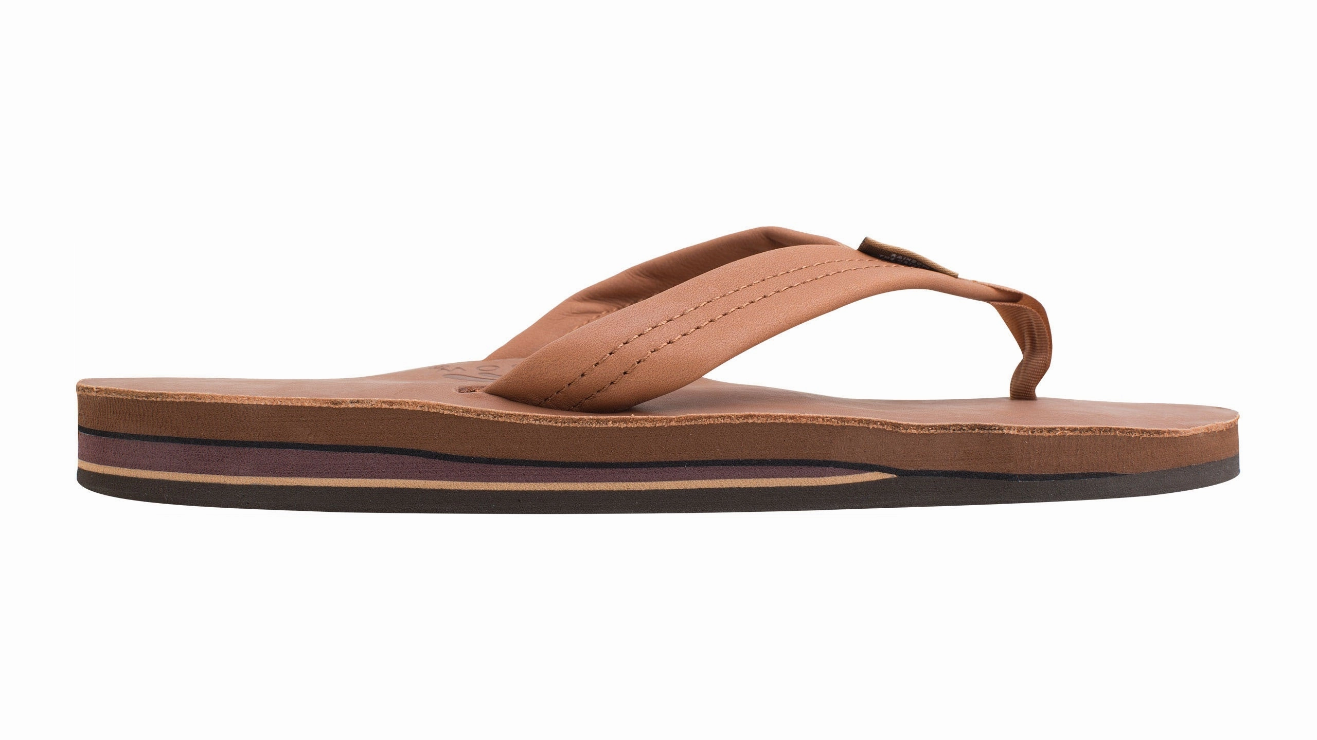 Rainbow Double Layer Leather Sandal-Classic Tan w/Brown Rainbow Sandals Sale