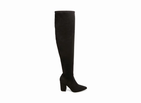 Microsuede Knee High Boots RATIONAL BLACK