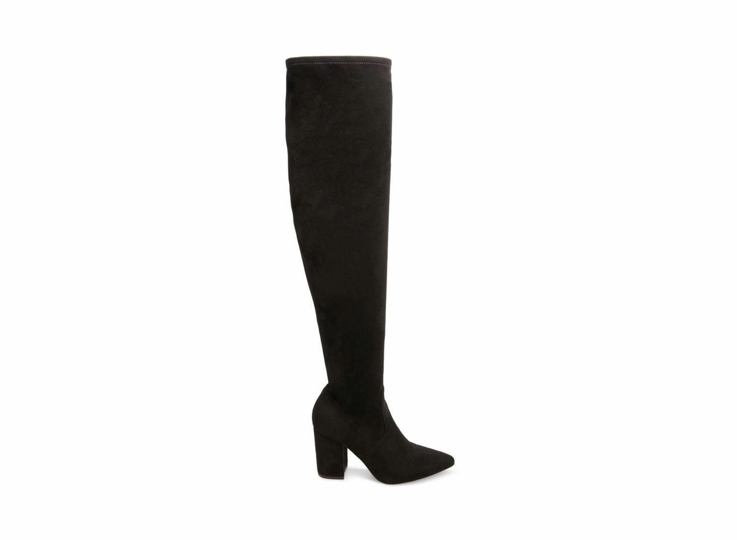 Knee High Faux Flat Winter Buckle Boots RATIONAL BLACK